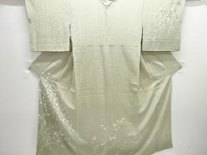 作家物　手描き友禅　枝花模様一つ紋訪問着